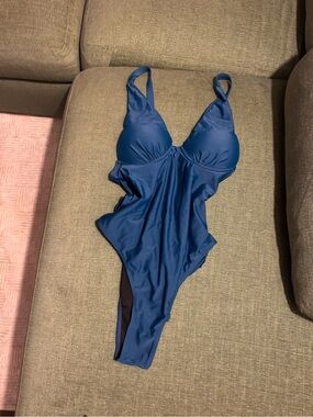 Blue One-Piece Swimsuit